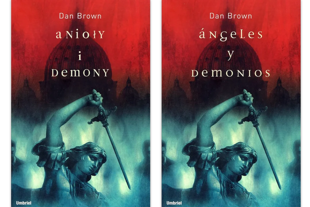 Portada del libro Ángeles y demonios de Dan Brown en castellano y polaco