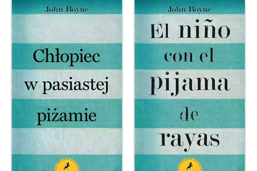 Portada del libro El niño con el pijama de rayas de John Boyne en castellano y polaco
